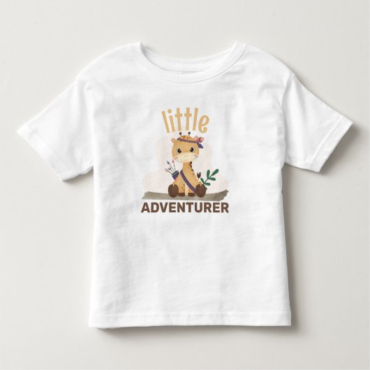 Boho Chic Giraffe Zitat Little Adventurer Kleinkind T-shirt (Vorderseite)