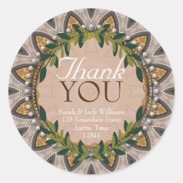 Boho-Chic Glitzer Sunflower Laurel Niedlich Vielen Runder Aufkleber