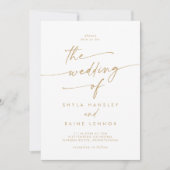 Boho Chic Gold and White Foto QR Code Wedding Einladung (Vorderseite)