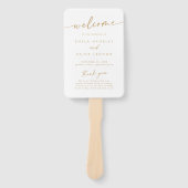 Boho Chic Gold and White Wedding Program Fächer (Vorderseite)