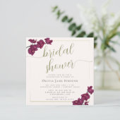 Boho Chic Gold Frame Lila Orchids Brautparty Einladung (Stehend Vorderseite)