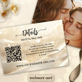 Boho Chic Gold Sparkling Elegante Hochzeit Begleitkarte