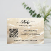 Boho Chic Gold Sparkling Elegante Hochzeit Begleitkarte (Stehend Vorderseite)