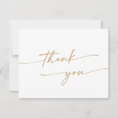 Boho Chic Gold und White Flat Wedding Dankeskarte (Vorderseite)