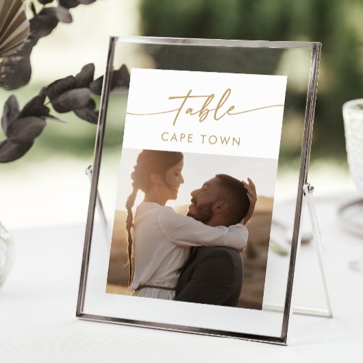 Boho Chic Gold und White Foto Tischnummern