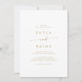 Boho Chic Gold und White Lässig Foto Hochzeit Einladung (Vorderseite)