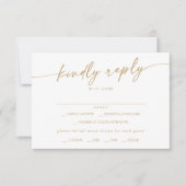 Boho Chic Gold und White Menu RSVP Karte (Vorderseite)