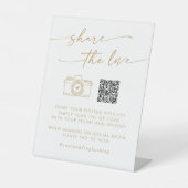 Boho Chic Gold und White teilen den QR-Code der Li Sockelschild (Vorderseite)