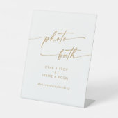 Boho Chic Gold und White Wedding Foto Stand Sockelschild (Vorderseite)