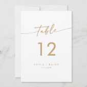 Boho Chic Gold und White Wedding Tischnummern (Rückseite)