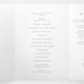 Boho-Chic Graue Wildblumen-Monogramm-Hochzeit Dreifach-gefaltete Programmkarte (Innenseite Mitte)