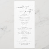 Boho Chic Graue Wildblumen-Teelänge-Hochzeit Programm (Rückseite)