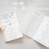 Boho Chic Gray Wildflower We Do Folded Wedding Programm