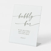 Boho Chic Green and White Bubbly Bar Wedding Sockelschild (Vorderseite)