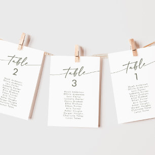 Boho Chic Green and White Hanging Seating Chart Einladung