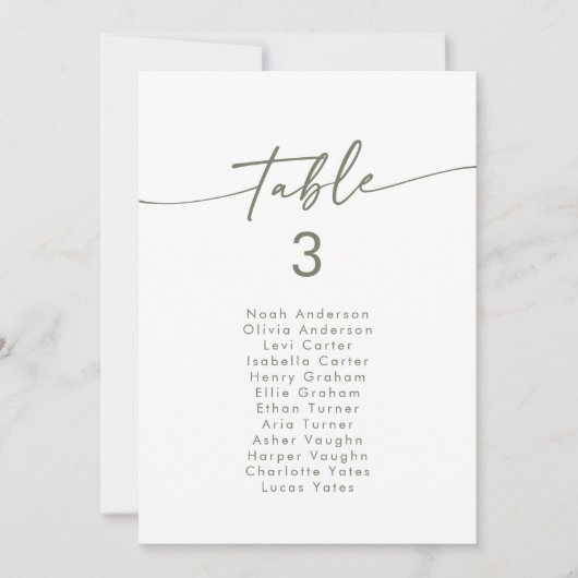 Boho Chic Green and White Hanging Seating Chart Einladung (Vorderseite)