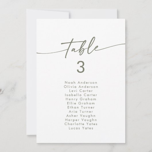 Boho Chic Green and White Hanging Seating Chart Einladung (Rückseite)