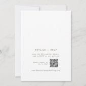 Boho Chic Green and White Monogram QR Code Wedding Einladung (Rückseite)
