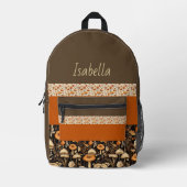 Boho-Chic Green & Orange-Backpack Bedruckter Rucksack (Vorderseite)