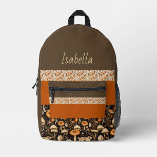 Boho-Chic Green & Orange-Backpack Bedruckter Rucksack