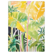 Boho Chic Green Tropical Leafy Foliage Botanical Klemmbrett (Rückseite)