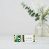 Boho Chic Green Tropical Leafy Foliage Botanical Mini Visitenkarte (Stehend Vorderseite)