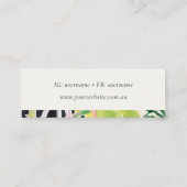 Boho Chic Green Tropical Leafy Foliage Botanical Mini Visitenkarte (Rückseite)