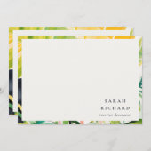 Boho Chic Green Tropical Leafy Foliage Botanical Mitteilungskarte (Vorne/Hinten)