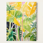 Boho Chic Green Tropical Leafy Foliage Botanical Planer (Rückseite)