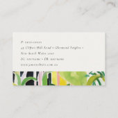 Boho Chic Green Tropical Leafy Foliage Botanical Visitenkarte (Rückseite)
