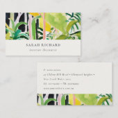 Boho Chic Green Tropical Leafy Foliage Botanical Visitenkarte (Vorne/Hinten)