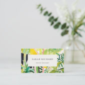 Boho Chic Green Tropical Leafy Foliage Botanical Visitenkarte (Stehend Vorderseite)