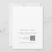 Boho Chic Green und White QR Code Spanische Hochze Einladung (Rückseite)