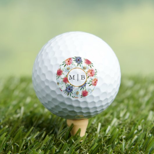 Boho Chic Greenerenery Wildblume Couple Initials Golfball (Insitu T-Shirt)