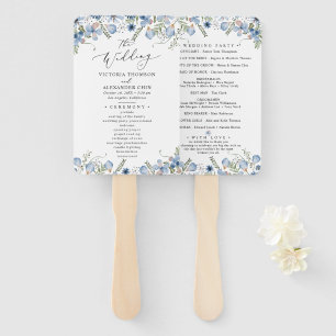 Boho Chic Greenerity Wedding Program Hand Fan Fächer