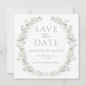 Boho Chic Greenery Save the Date Foto Einladung (Vorderseite)