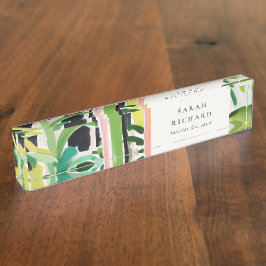 Boho Chic Grüne Tropische Blattreiche Botanische E Namensplakette