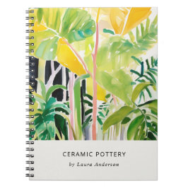 Boho Chic Grüne Tropische Blattreiche Botanische Notizblock