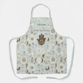 Boho Chic Hamsa Schürze in Light Earth Tones (Vorderseite)