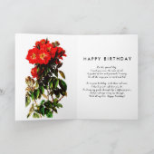 Boho Chic Happy Birthday Rote Rosen Bouquet Karte (Innenseite)