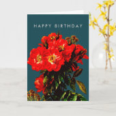 Boho Chic Happy Birthday Rote Rosen Bouquet Karte (Gelbe Blume)