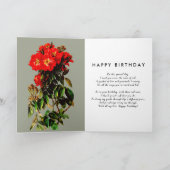 Boho Chic Happy Birthday Rote Rosen Sage Green Karte (Innenseite)