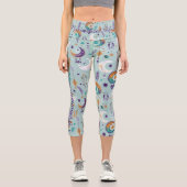 Boho Chic Harmony - Pastel Blues & Purples Capri Leggings (Vorderseite)