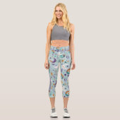 Boho Chic Harmony - Pastel Blues & Purples Capri Leggings (Vorderseite)
