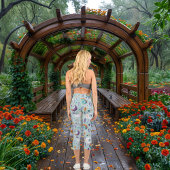 Boho Chic Harmony - Pastel Blues & Purples Capri Leggings