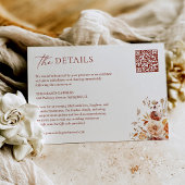 Boho Chic Herbst Hochzeitdetails Begleitkarte