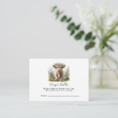 Boho Chic Highland Kuh Babyshower Windel-Raffle Begleitkarte (Stehend Vorderseite)