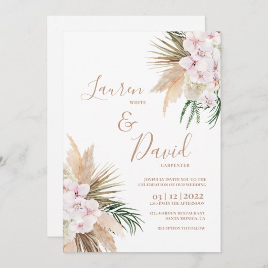 Boho Chic Hochzeit Einladung (Vorne/Hinten)