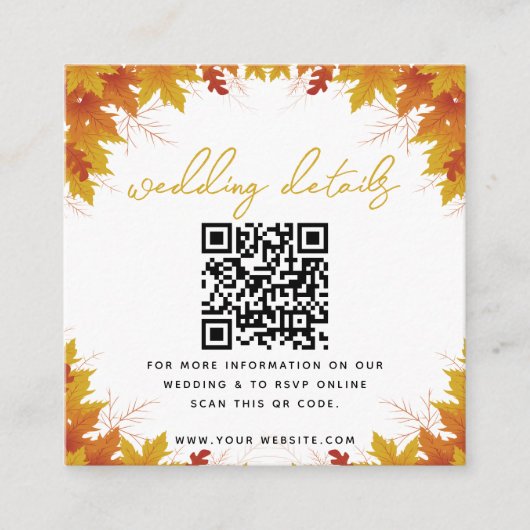 Boho Chic Hochzeit im Herbst Begleitkarte (Vorderseite)