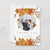 Boho Chic Hochzeit im Herbst Dankeskarte (Vorderseite)